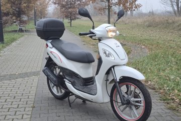 Sym symphony 50 4t z kuferkiem + duże koła 16" peugeot tweet